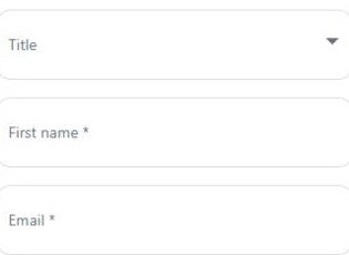 Actual blank RouteOS customer name and email fields, cropped for mobile